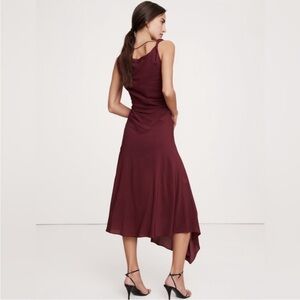 NWT! Banana Republic Red Cherry Jam Crepe Twist-Shoulder Dress